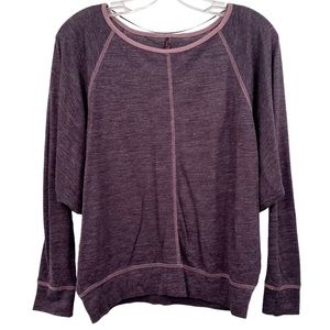 Prana Amanda Wool Blend Top Purple & Pink Dolman Sleeve Sz XS